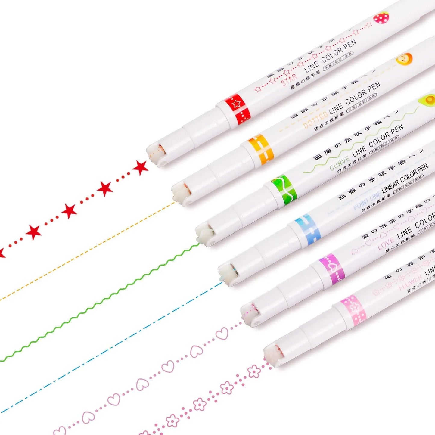 Trendeasy Curve Highlighter Pen Set, 6Pcs